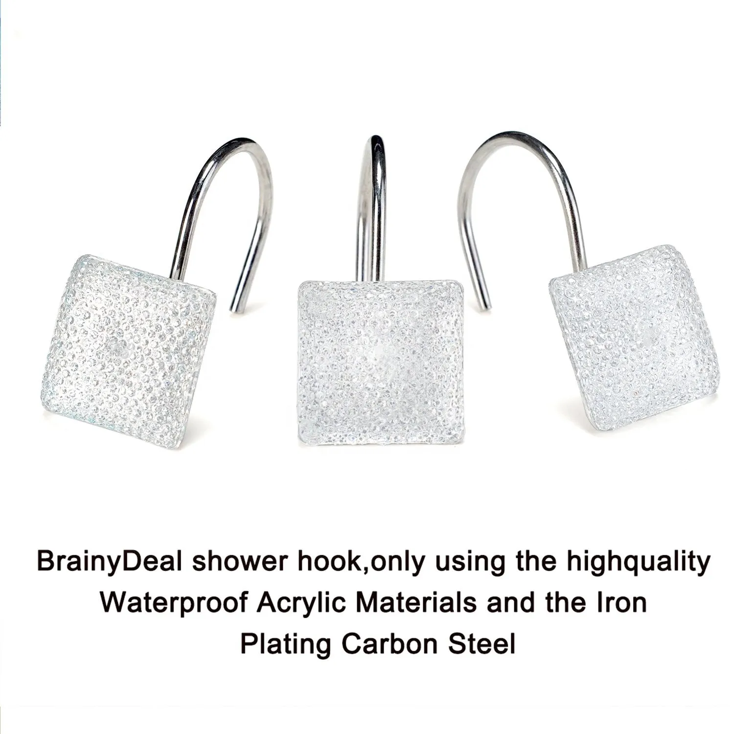 12-Piece: Decorative Shower Curtain Hooks Bathroom