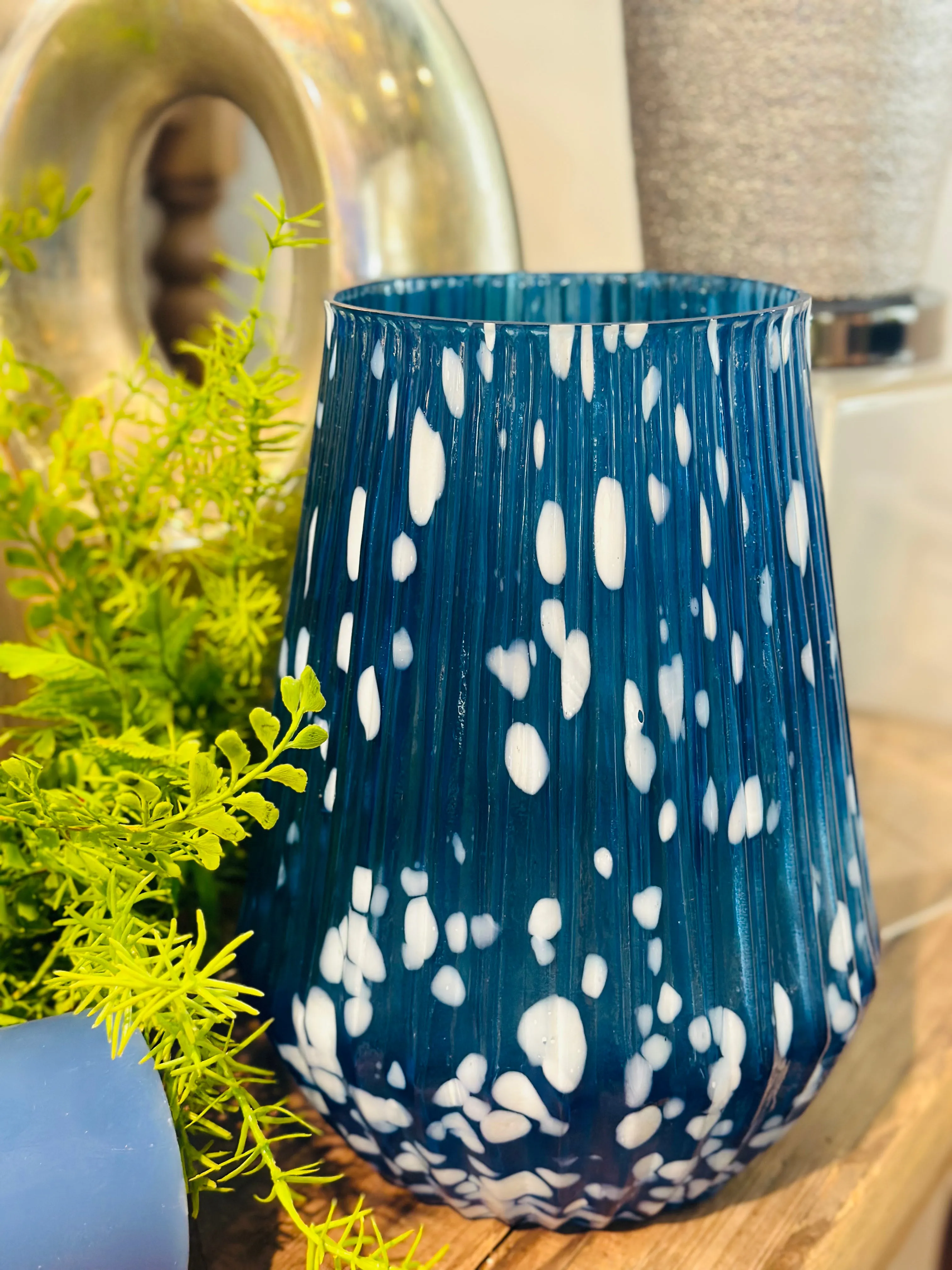 12" Blue Cheena Vase