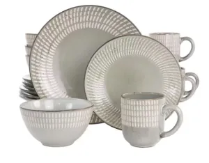 13117416R, GE Requiem 16pc Dinnerware Set-Grey