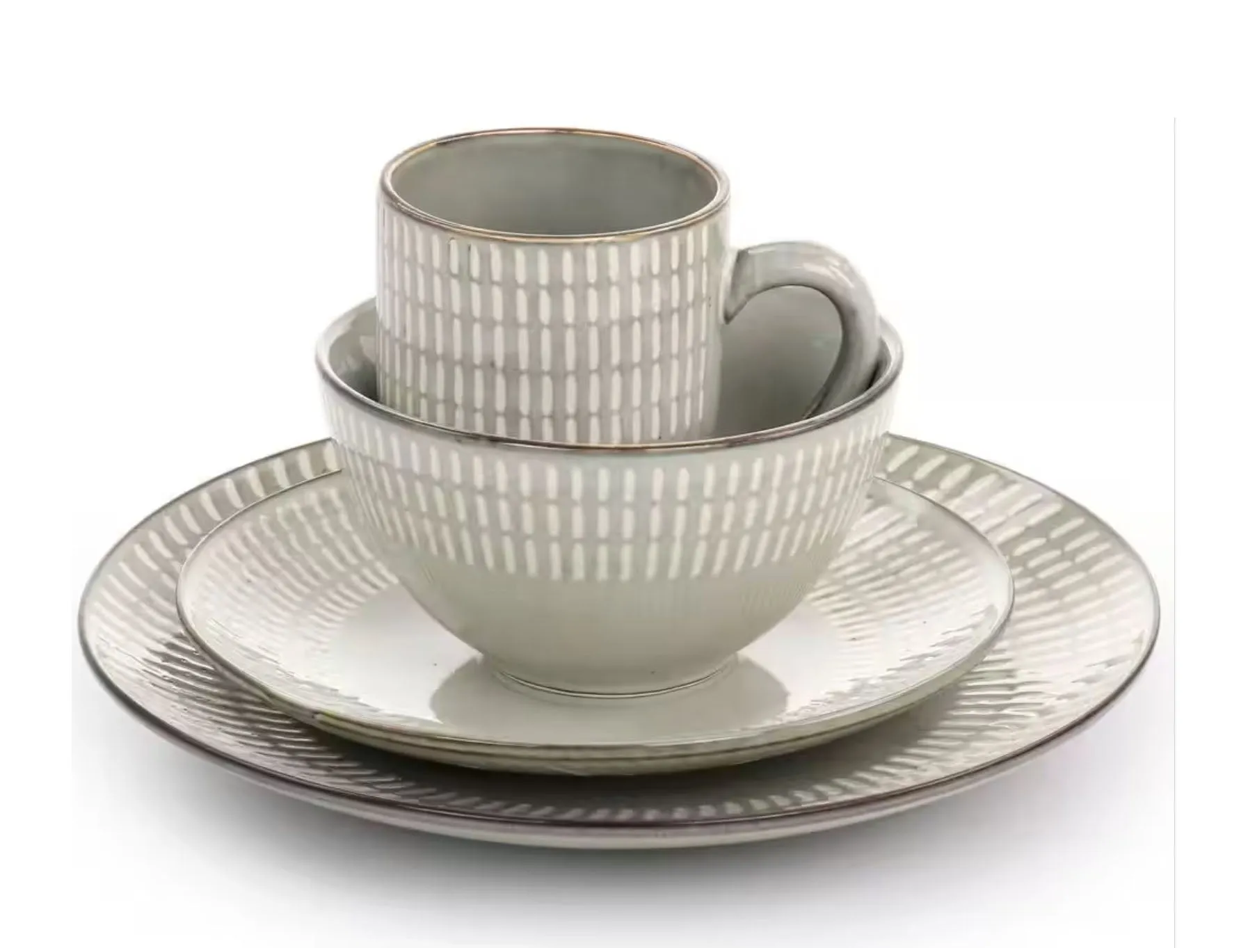 13117416R, GE Requiem 16pc Dinnerware Set-Grey