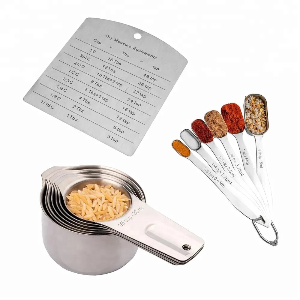 14 pcs All Stainless Steel Measuring Tools