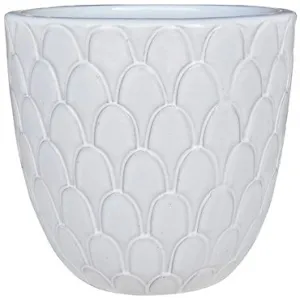 14" Scallop planter White