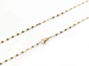 20"/24" Stainless Steel Necklace, , Flat Cable, 1.8x3.7mm Oval Link, gold color | 20"/24" 不鏽鋼項鏈, 1.8x3.7mm, O型壓扁鏈, 金色