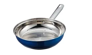 22cm Stainless Steel Double-Layered Bottom Frying Pan with Compound Base