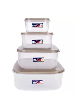 4 Pcs. Stackable Square Series Food Keeper Set