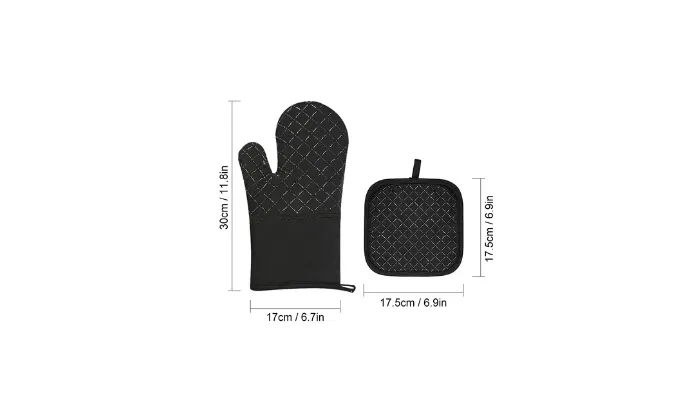 4 Piece Set Heat Resistant Oven Gloves