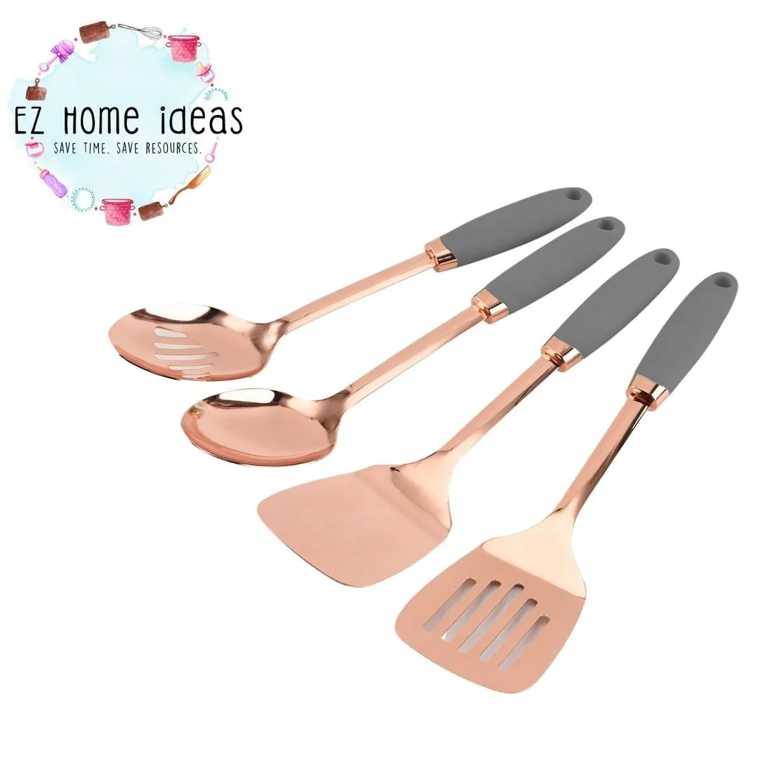 4pc Copper Plated Stainless Steel Kitchen Utensils