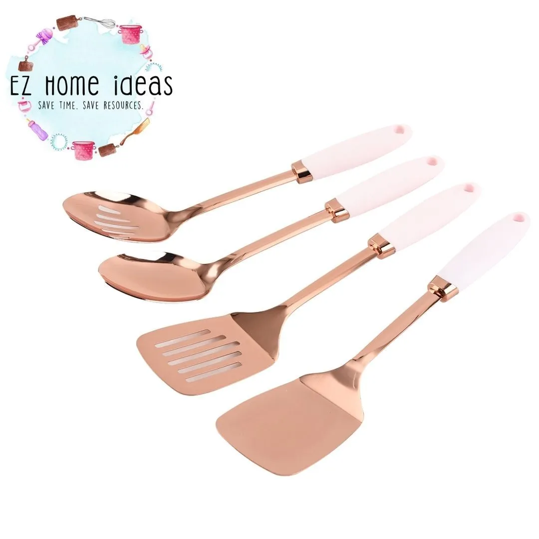 4pc Copper Plated Stainless Steel Kitchen Utensils