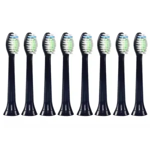 8-Pack: Black Replacement Electric Toothbrush Heads for Philips Sonicare