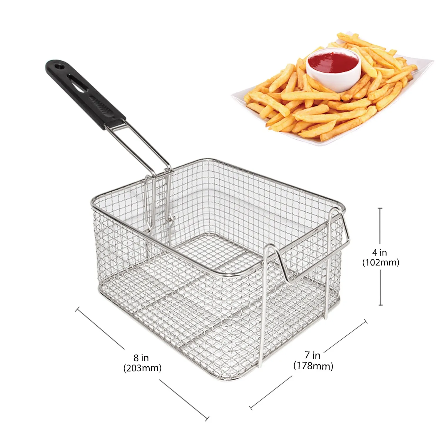 ALDKitchen Deep Fryer | 1-Basket Electric Fryer for Commercial Use | Stainless Steel | 6 L Capacity