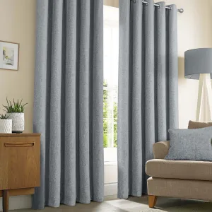 Amberley Nickel Chenille Thermal Eyelet Curtains