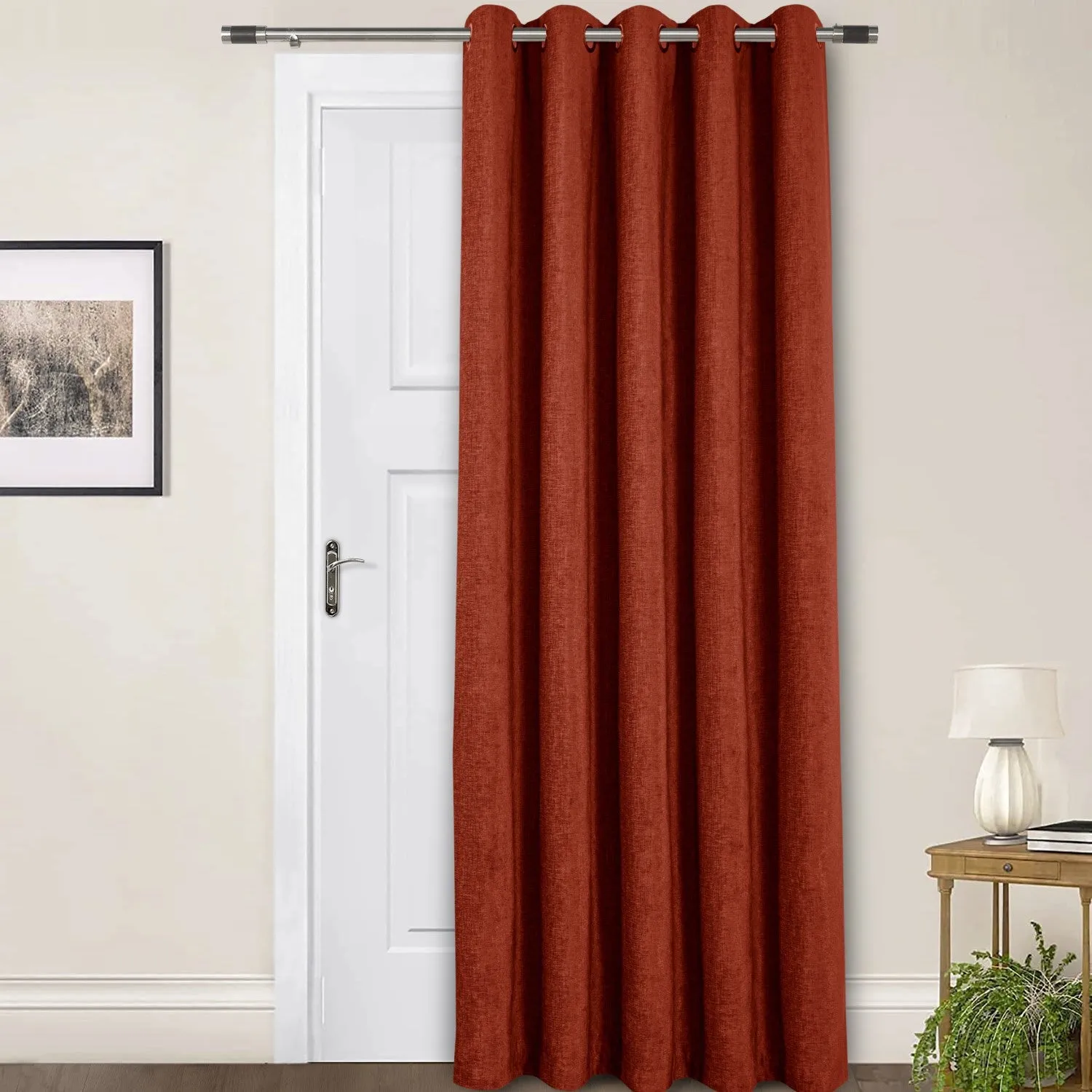 Amberley Terracotta Chenille Thermal Door Curtain