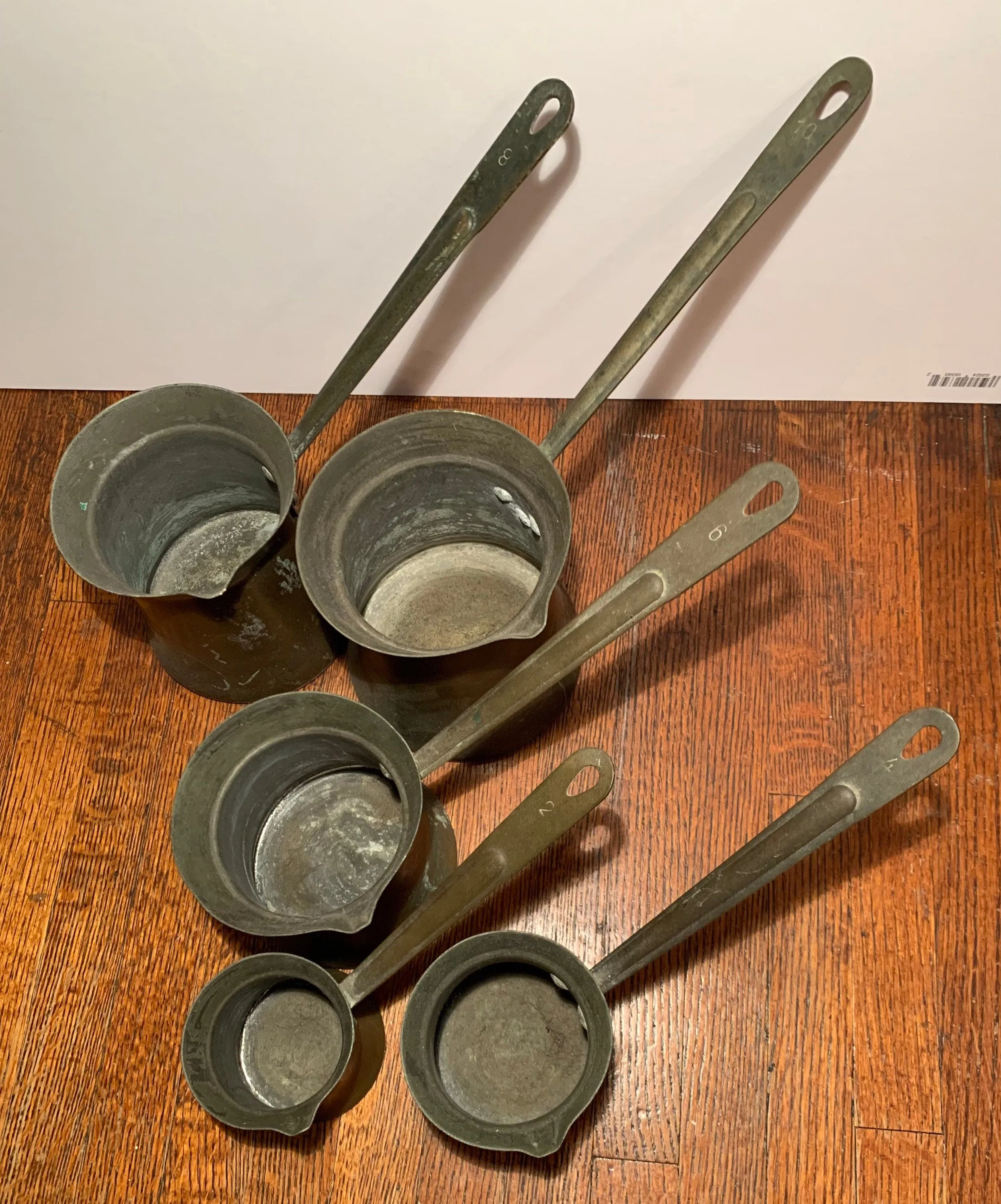 Antique Brass Kitchen Measuring cups, Set of 6