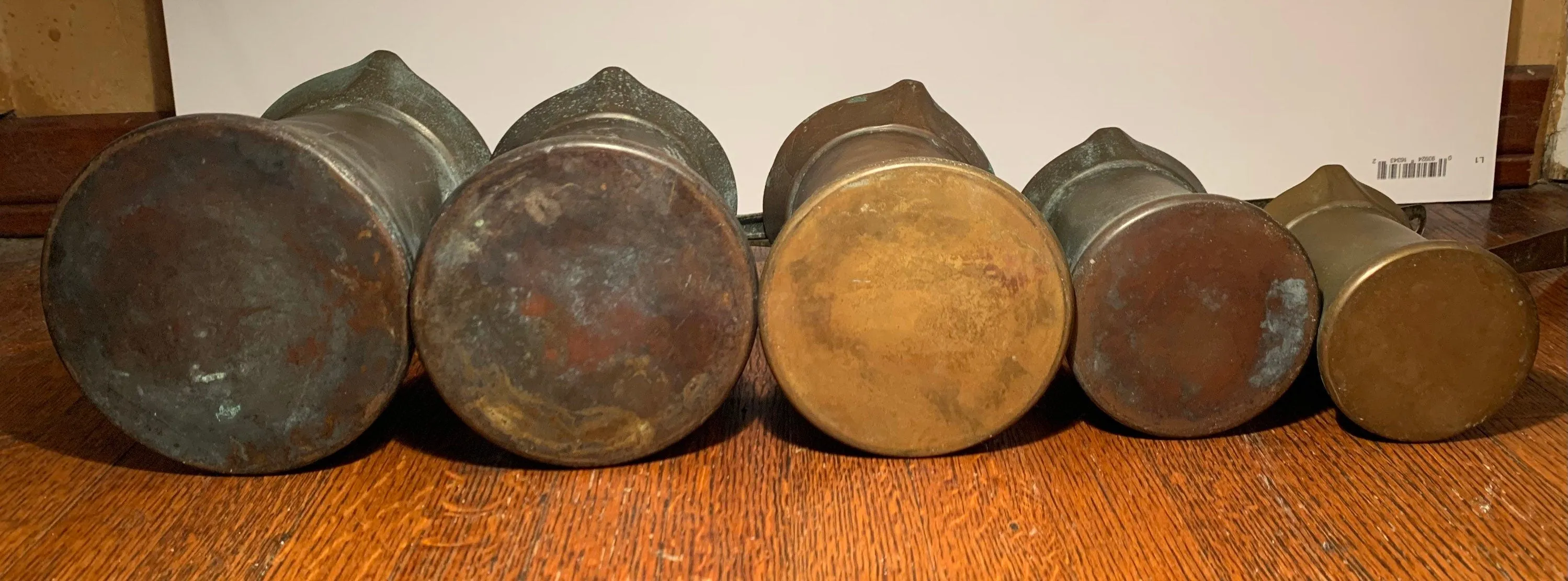 Antique Brass Kitchen Measuring cups, Set of 6