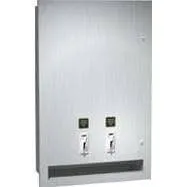 ASI 0468-25 Commercial Restroom Sanitary Napkin/ Tampon Dispenser, 25 Cents, Recessed-Mounted, Stainless Steel