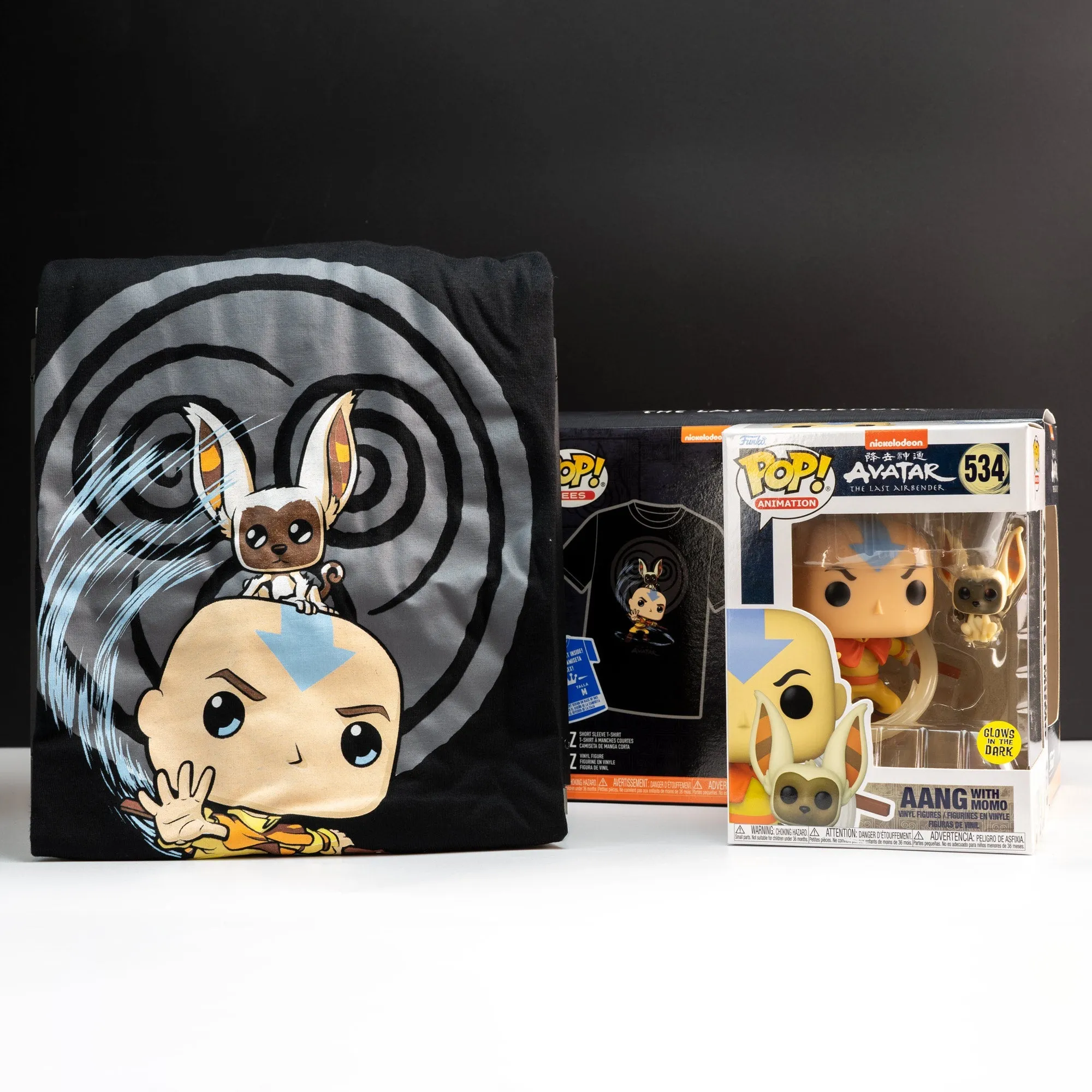 Avatar The Last Airbender Element Bending (Glow in the Dark) Pop! Vinyl and Tee Set