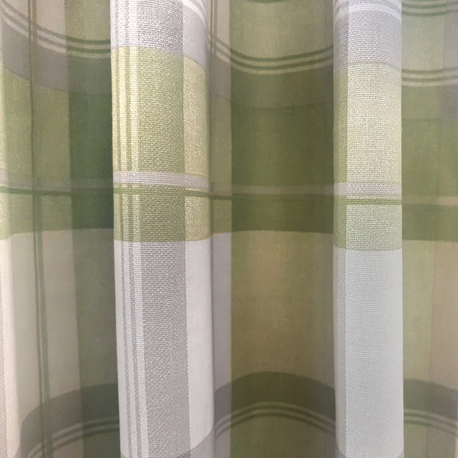 Balmoral Check Green Eyelet Curtains