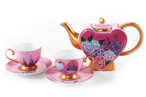 BDT-TTM - Tea Set for Two - Hearty Rose with Lavender