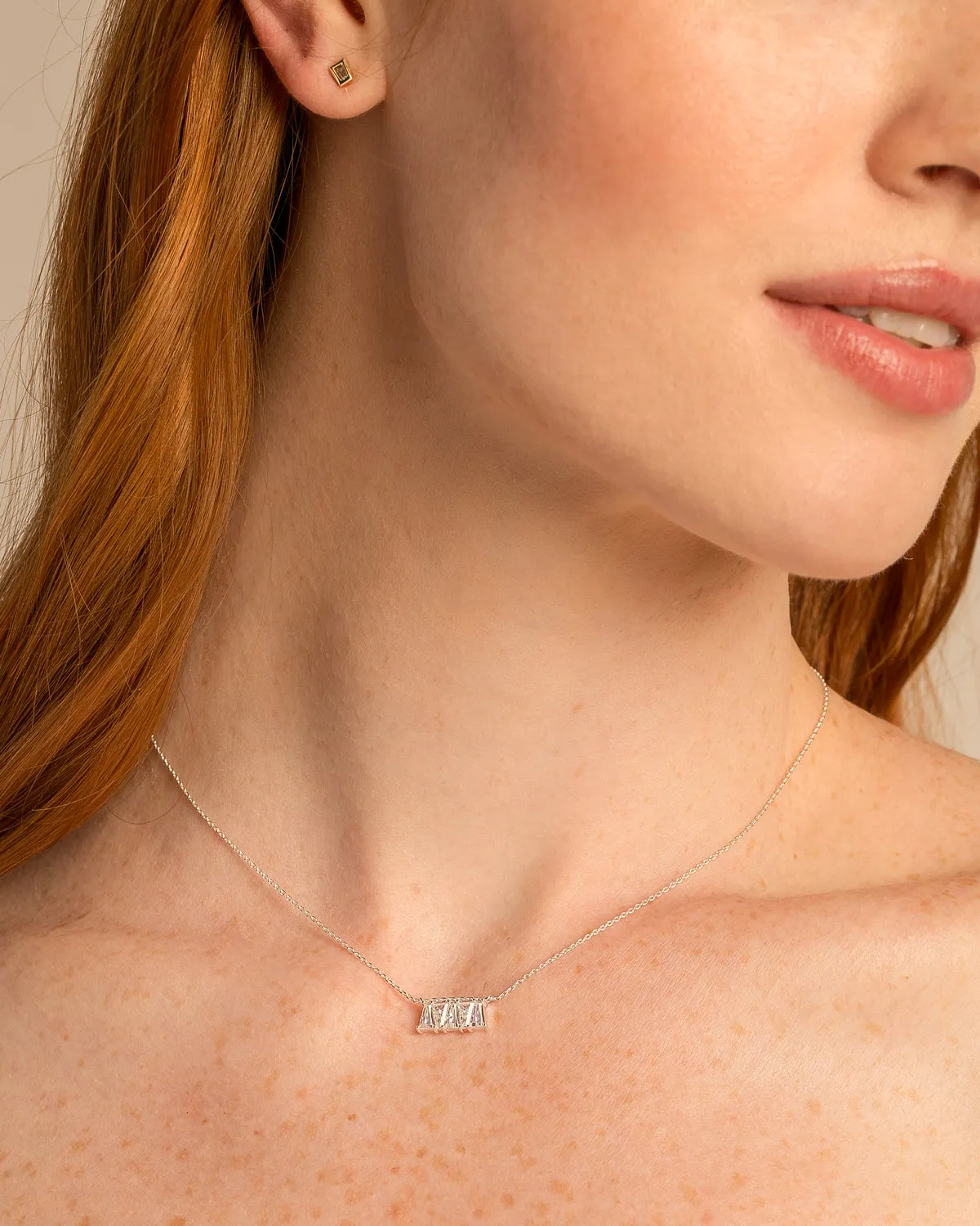 Beautifully Broken Baguette Dainty Necklace