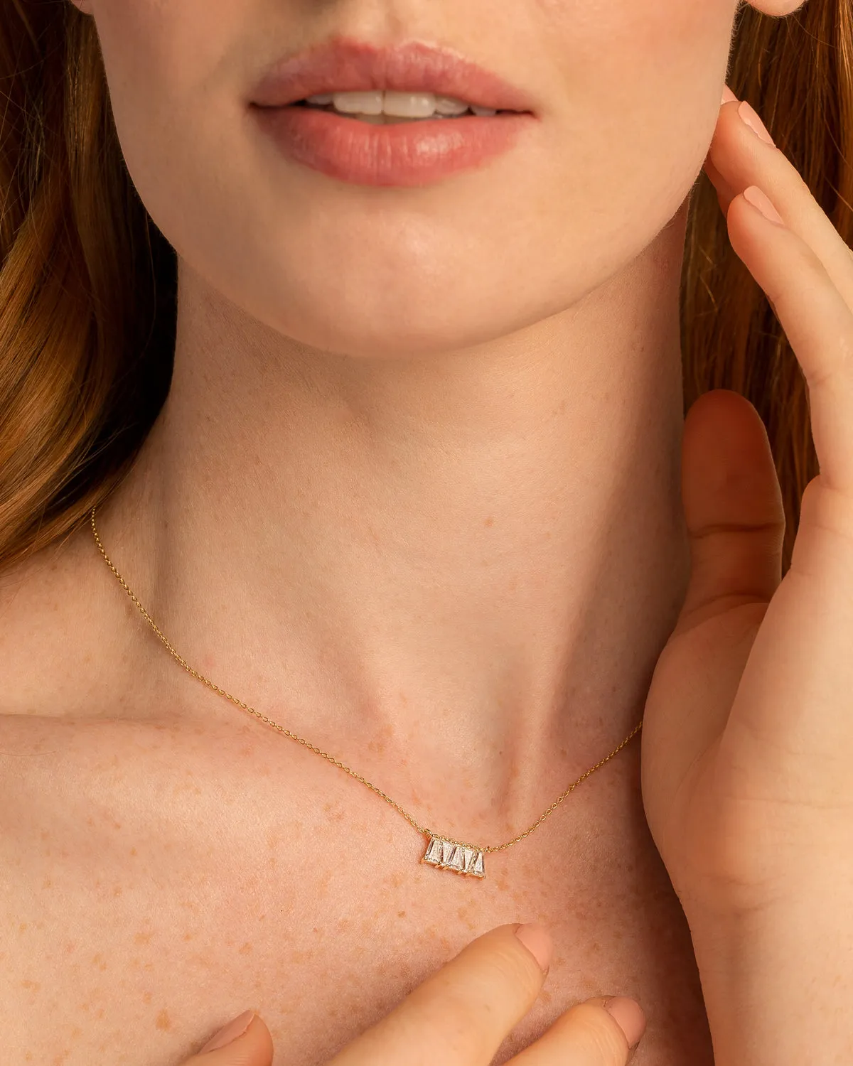 Beautifully Broken Baguette Dainty Necklace