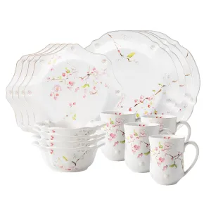 Berry & Thread Floral Sketch 16pc Place Setting - Cherry Blossom