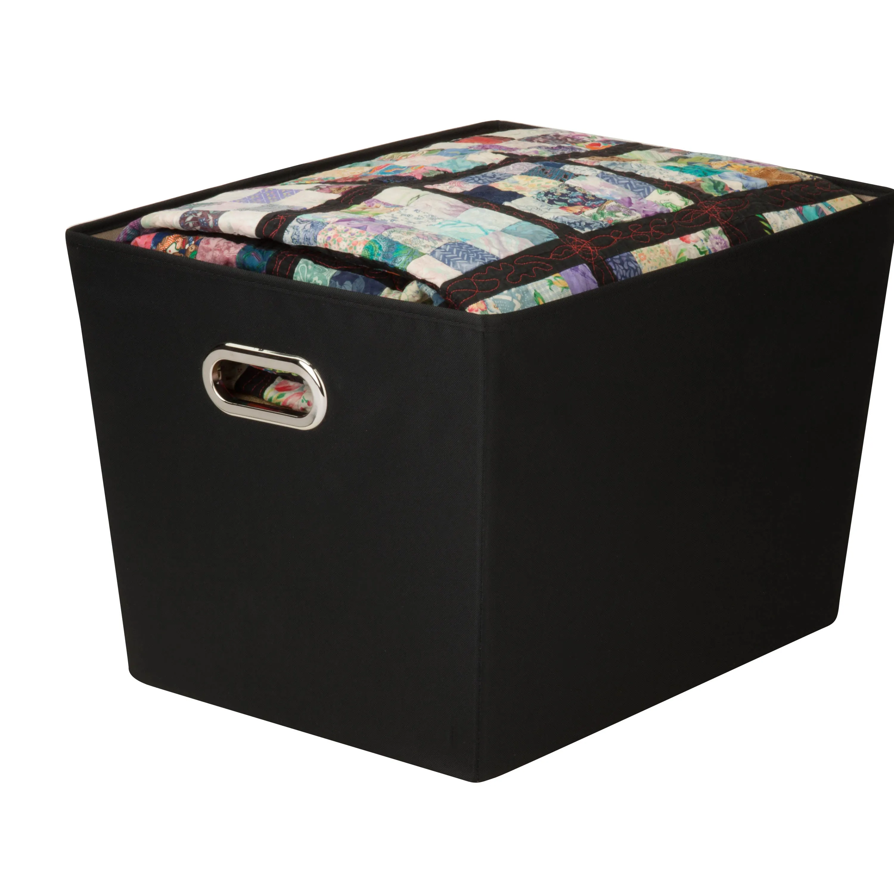 Black Large Storage Bin with Handles