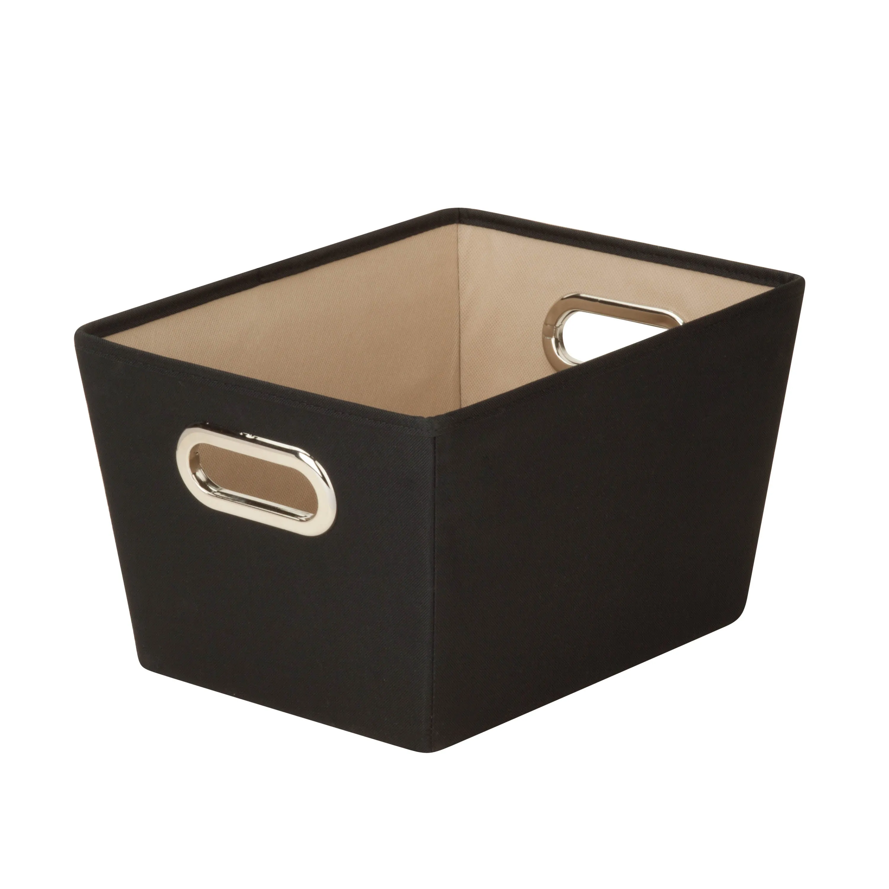 Black Small Storage Bin with Handles