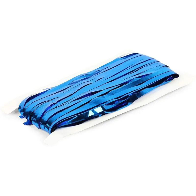 Blue Foil Fringe Curtains, Metallic Tinsel Party Decor (35 x 94 in, 4 Pack)