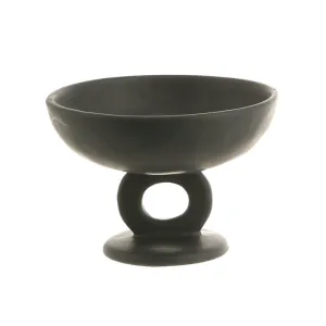 BOWL Footed Ceramic Black 14x10cm