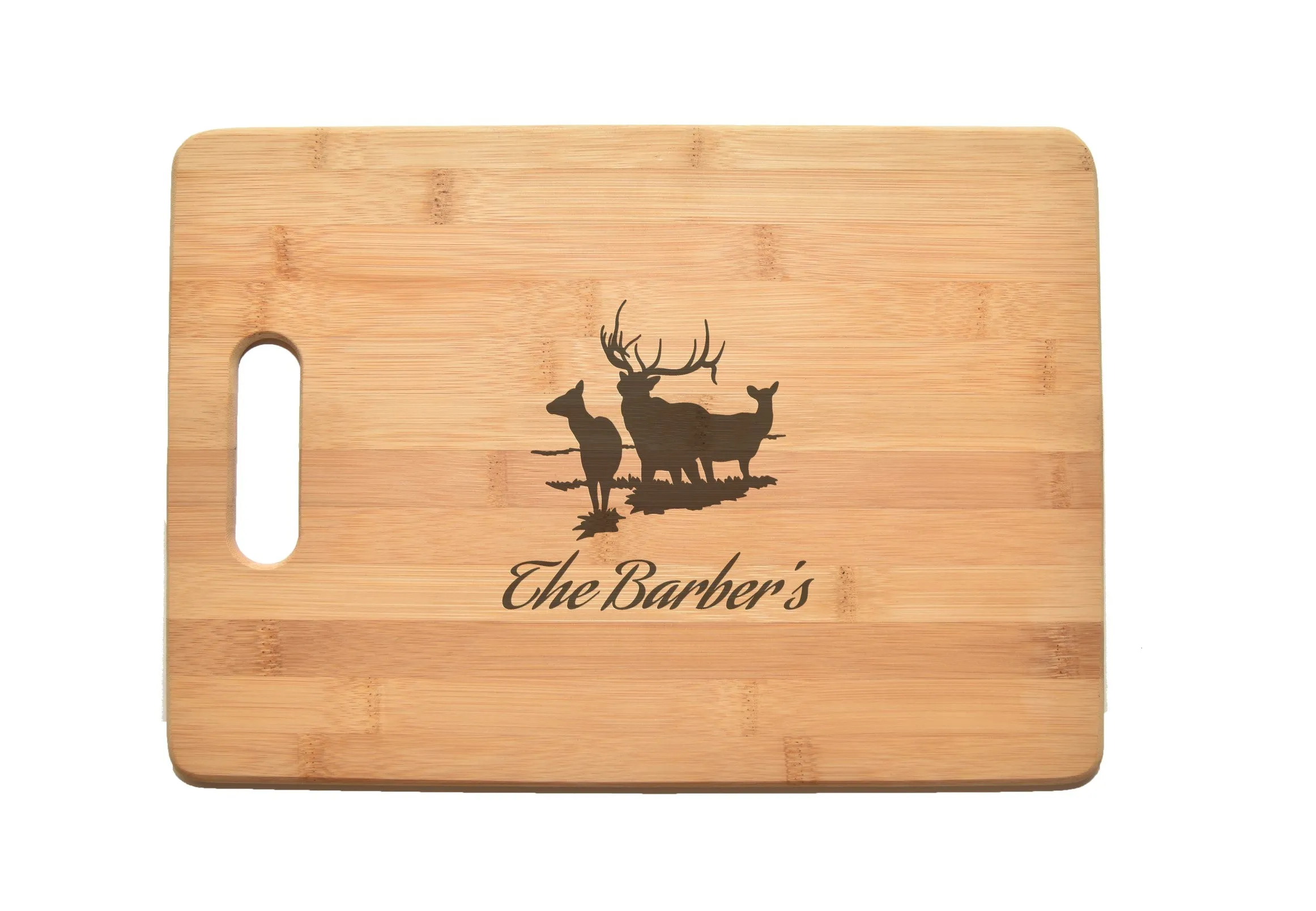 Buck Doe Fawn Deer Kitchen Chef Baker Engraved Cutting Board CB36