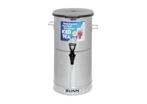 Bunn 4 Gallon Iced Cylinder Style Iced Tea/Coffee Dispensers, TDO-4, (solid lid w/lid lock)