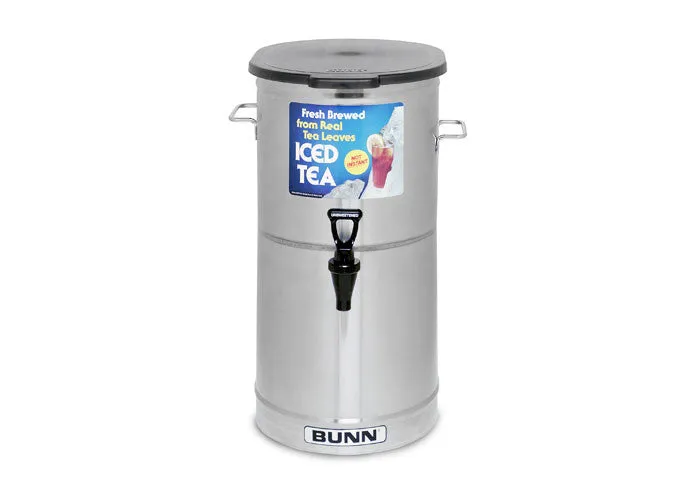 Bunn 4 Gallon Iced Cylinder Style Iced Tea/Coffee Dispensers, TDO-4, (solid lid w/lid lock)