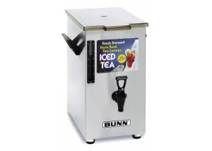 Bunn 4 Gallon Square Style Iced Tea/Coffee Dispensers and Stands, TD4-T(Solid lid, Tall)