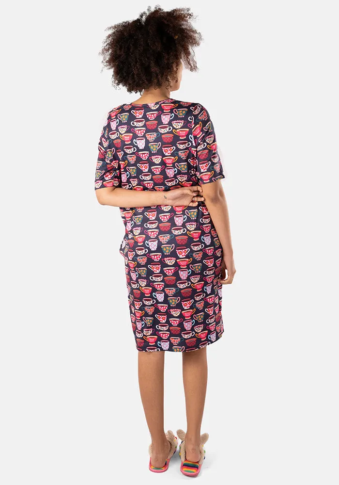 Carina Tea Cups Print Nightshirt