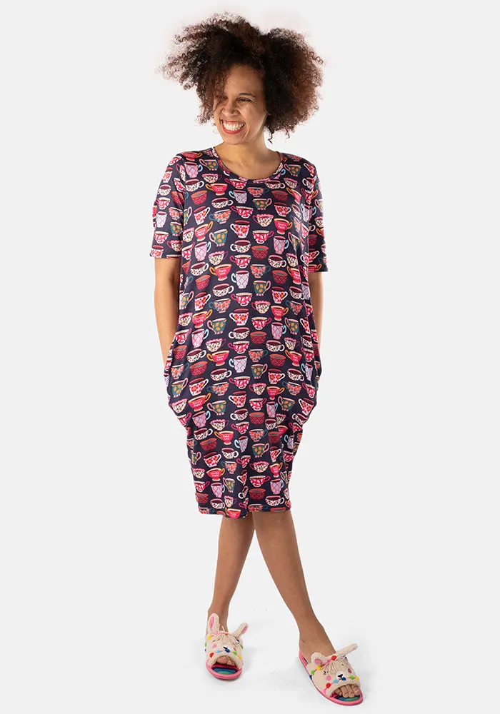 Carina Tea Cups Print Nightshirt