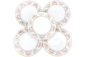 CHRISTIAN DIOR PORCELAIN DESSERT SET OF 5 PLATES, DIA 19.5CM, WITH BOX