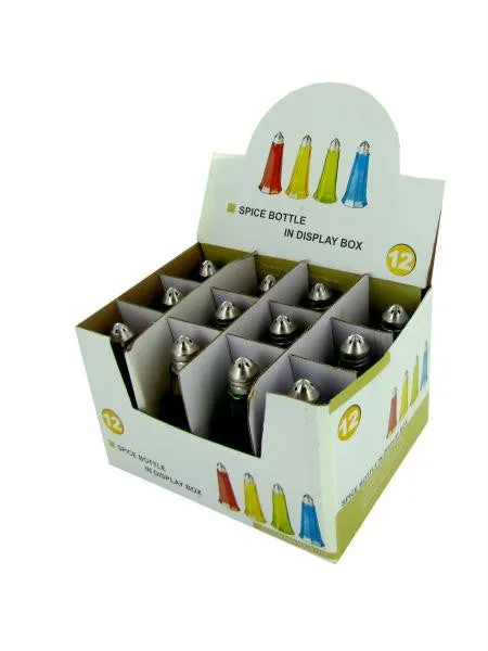 Colored Glass Shakers Countertop Display (Available in a pack of 12)