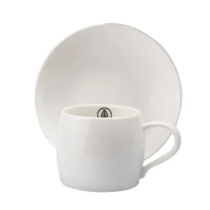 Dual Teacup & Saucer  White