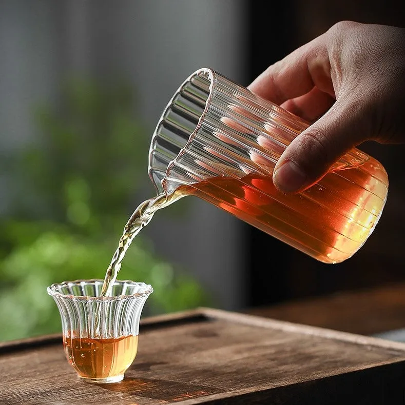 Flower Petals Glass Tea Cups