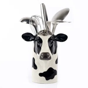 Friesian Cow Utensil Pot by Quail Ceramics