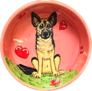 German Shepherd Hearts Bowl