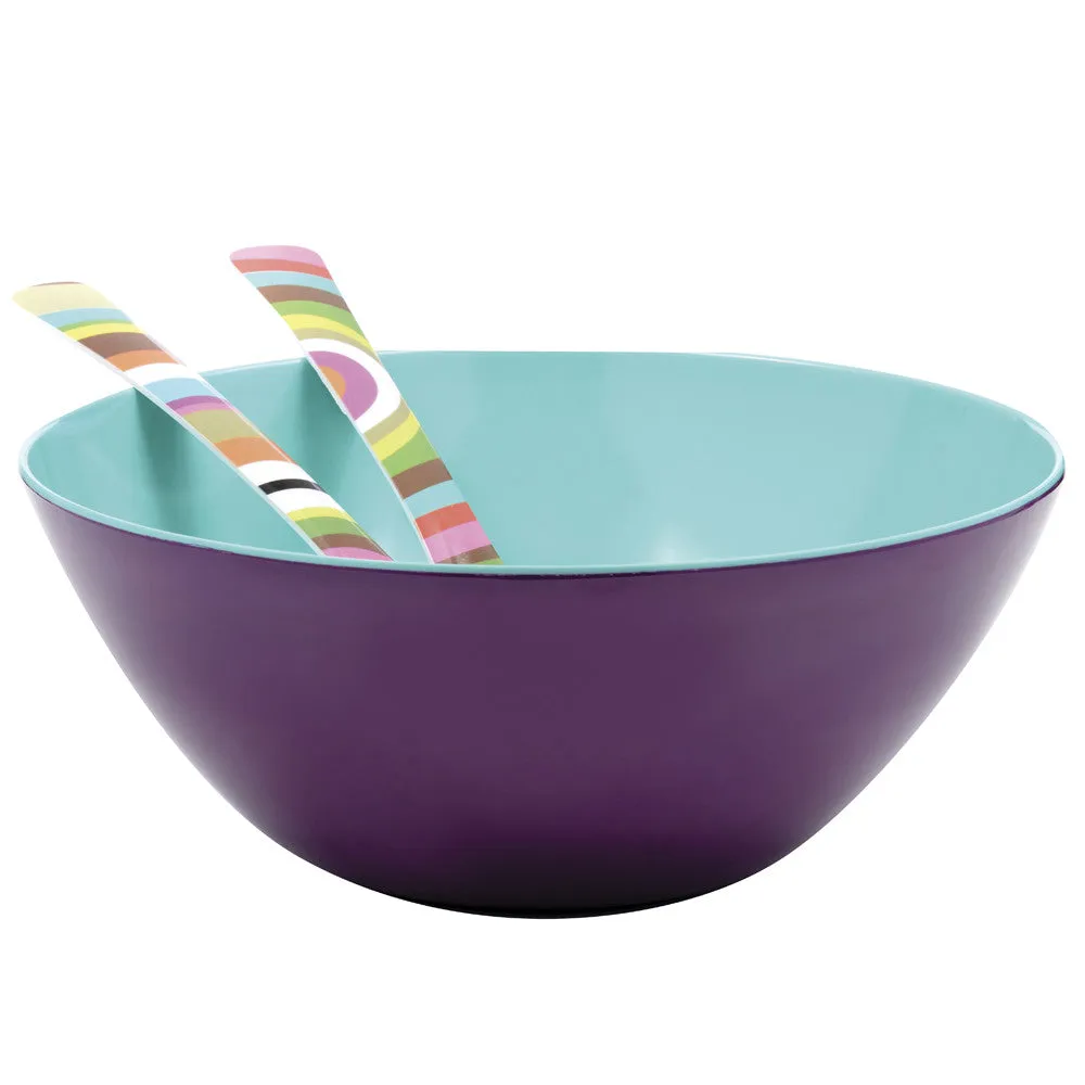 Grape/Turquoise Two Tone Large Bowl