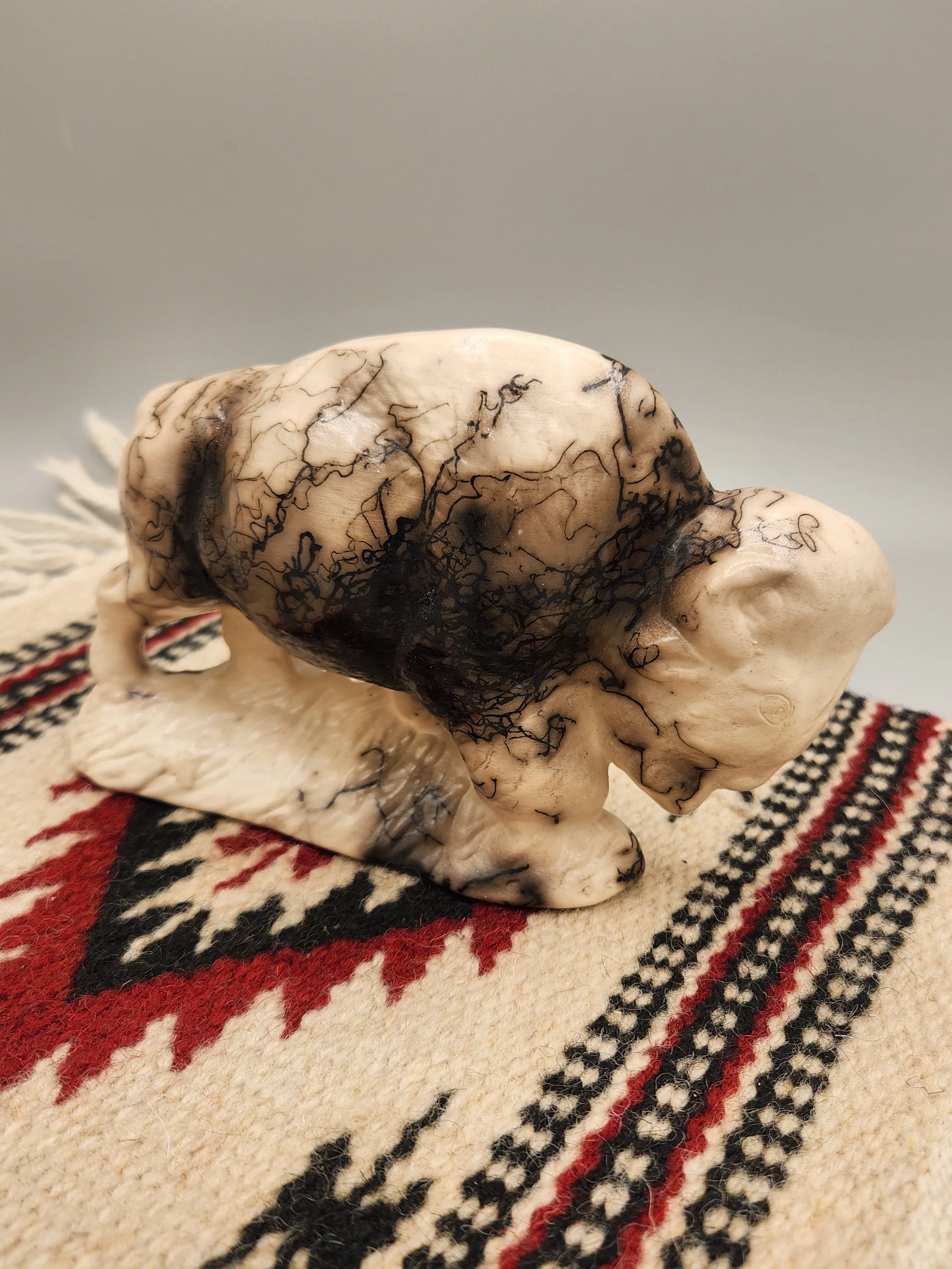 HORSEHAIR BUFFALO STATUE - JESSICA VAIL