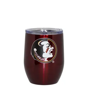 Logo Brands Vault Seminole Logo 16oz Stainless Steel Curved Beverage Tumbler - Cardinal