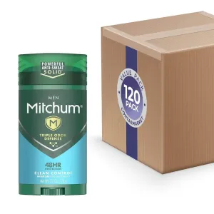 Mitchum - Antiperspirant Stick Triple Odor Defense Invisible Solid Clean Control 2.7 Oz - 120 Pack