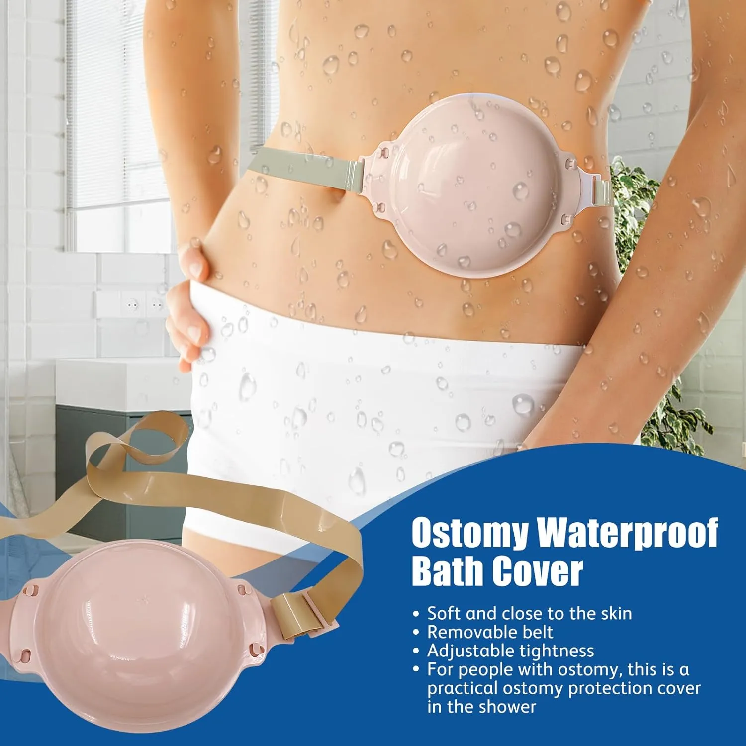 Ostomy Shower Cover Waterproof | Ostomy Supplies | Ostomy Shower Guard Waterproof Bath Cover