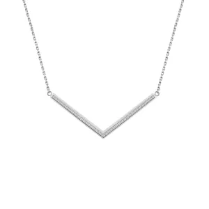 PT208W B.Tiff Pave Viva Stainless Steel Pendant Necklace