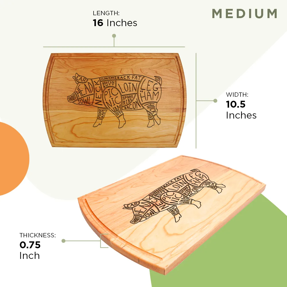 "Pork Cuts" Cutting Board