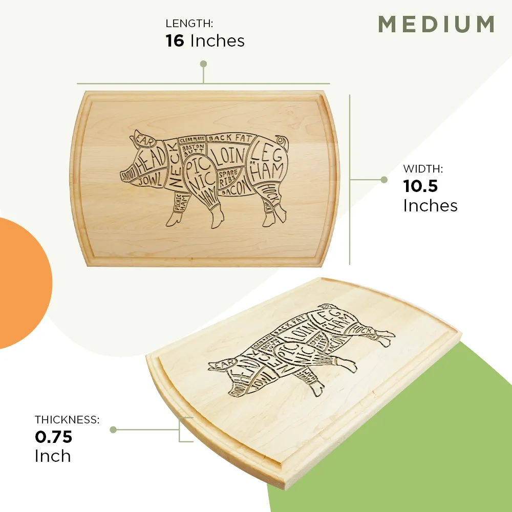 "Pork Cuts" Cutting Board