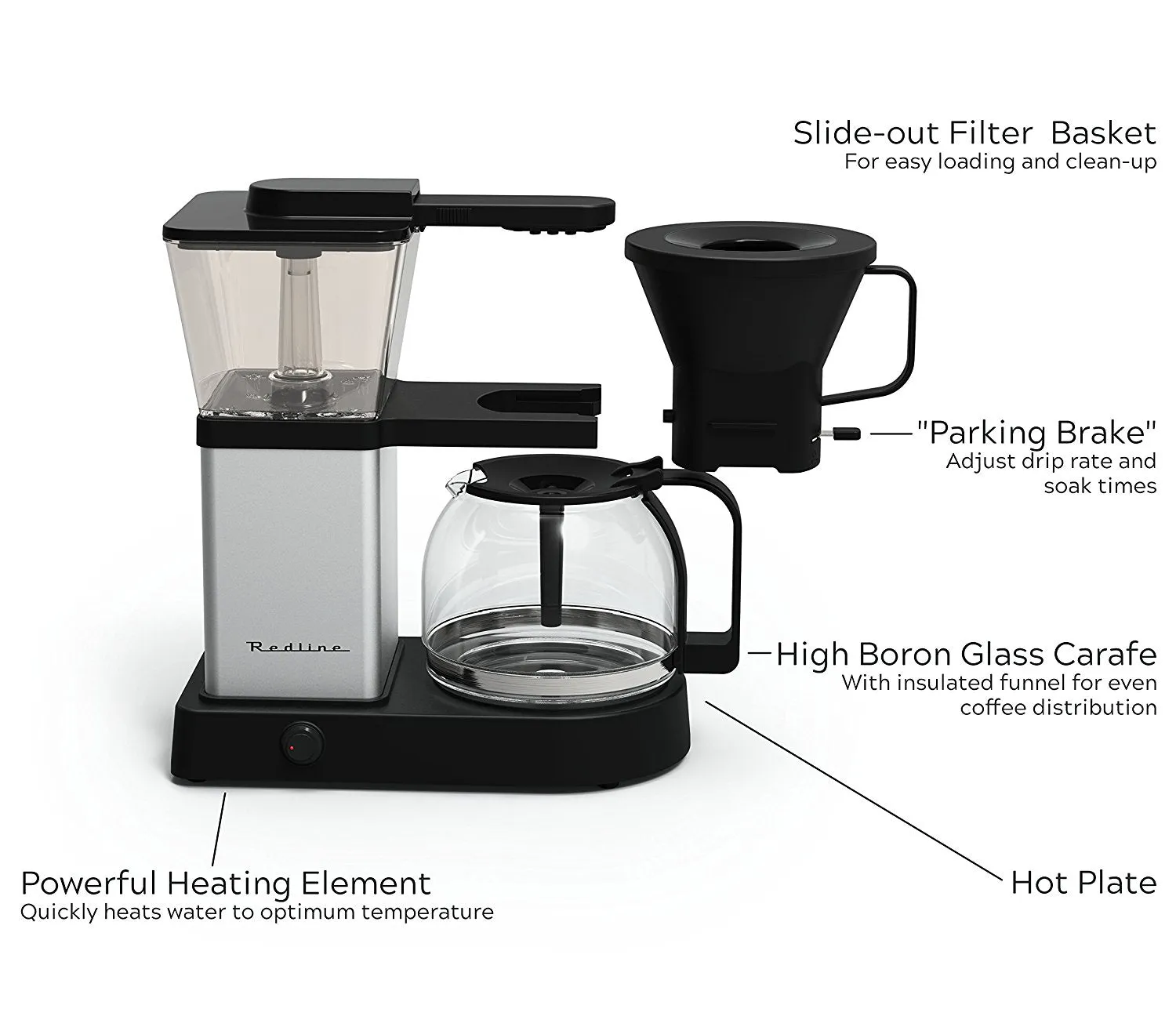 Redline MK1 8 Cup Coffee Brewer with Glass Carafe